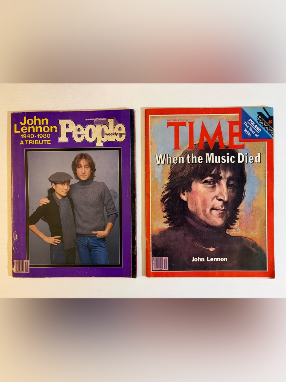 1980 John Lennon Memorial Magazine Lot TIME People Beatles Tribute